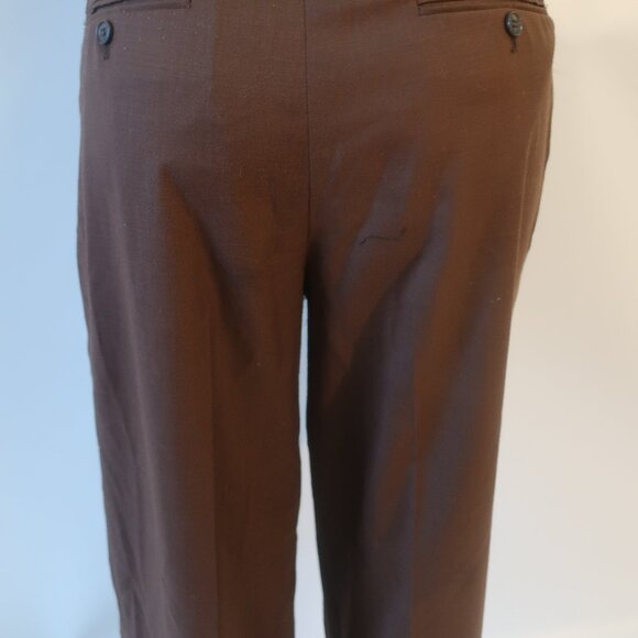 Womens Ronny Kobo Brown (Item- 76) Polyester Wool Blend Pleated Dress Pants 4 - Picture 10 of 14